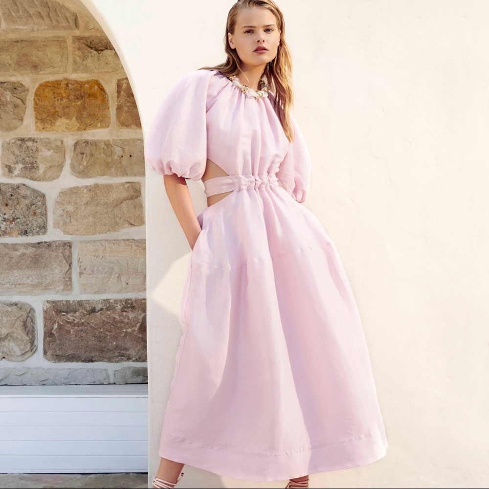 NWOT Aje Mimosa Midi Dress in Pink
